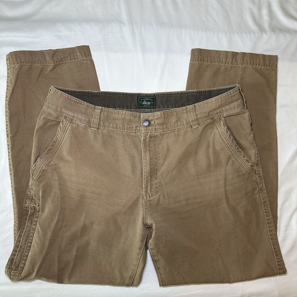 G.H. Bass & Co. Pants Men's 38x32 Olive Green Chino Utility Workwear